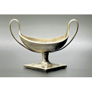 Museum silver salt cellar with two side handles
