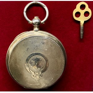 Savonette silver keyed pocket watch