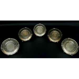 Art Nouveau set of silver-plated coasters- 6 pieces, WFM