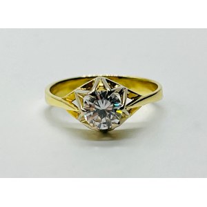 Gold ring with 0.74 ct diamond
