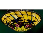 Decorative chandelier with stained glass plafond