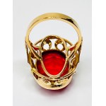 Gold ring with synthetic ruby