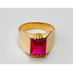 Gold ring with synthetic ruby