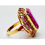 Gold ring with synthetic ruby 14.39 g