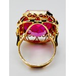 Gold ring with synthetic ruby 14.39 g