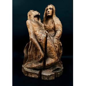 Drewniana rzeźba Pieta, wys. 80 cm