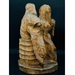 Holzskulptur einer Pietà, Höhe 80 cm