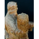 Holzskulptur einer Pietà, Höhe 80 cm
