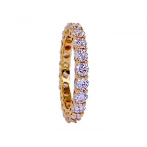 Złota obrączka z diamentami ''eternity ring'' 2,20 ct , certyfikat HRD