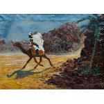 Alexander Lashenko(1883-1944), arabischer Krieger auf einem galoppierenden Kamel