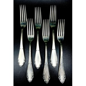 Silver forks - 6 pieces, 349 g