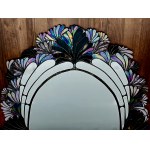 Decorative stained glass mirror, 106 x 149 cm