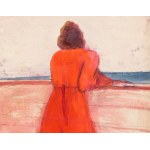 Jerzy Nowosielski (ur. 1943), Kobieta w czerwonej sukience , 1948