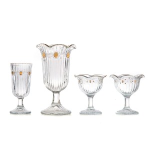 Set of four gilded cups
