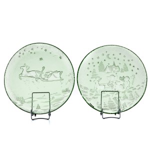 Set of two Christmas platters