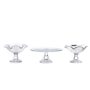 A platter on a leg and two goblets Kashmir - designed by Eryka TRZEWIK-DROST (b. 1931).