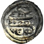 RRR-, Mieszko III Stary 1173-1202, Gniezno, Brakteat hebrajski BRACHA, Kruk i Książę
