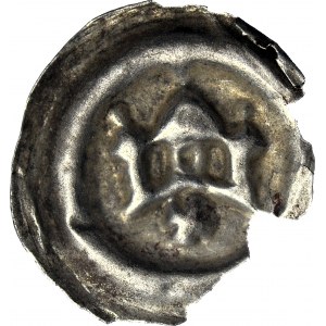 RR-, Władysław Łokietek, Brakteat ok. 1305-1320, Polska, Kraków, Trzy wieże