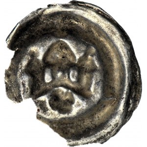 RR-, Władysław Łokietek, Brakteat ok. 1305-1320, Polska, Kraków, Trzy wieże