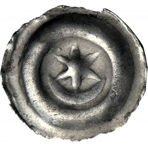 R-, Brakteat, przełom XIII-XIV w., Gwiazda nad półksiężycem