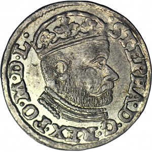 Stefan Batory, Trojak 1586, Olkusz, N-H przy herbach, menniczy