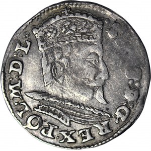 R-, Zygmunt III Waza, Trojak Lublin 1595, odmienne popiersie, data rozstrzelona
