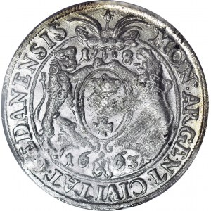 R-, Jan Kazimierz, Ort 1663 Gdańsk, Lewek w tarczy, menniczy