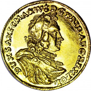 R-, August II Mocny, Półdukat 1699 Drezno, piękny