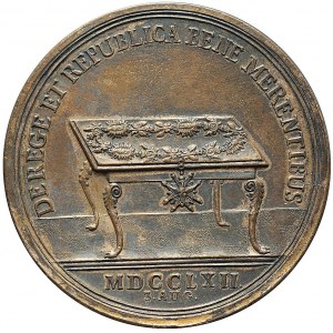 RR-, August III Sas, Medal na ustanowienie Orderu Orła Białego 1762, miedź, bardzo rzadki