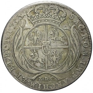 R-, August III Sas, Talar koronny 1753, Lipsk , R2