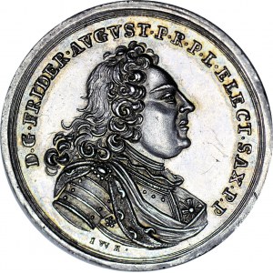 August II Sas, Medal 1733, składanie wierności nowemu elektorowi