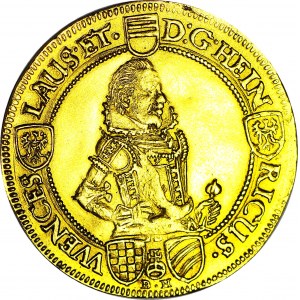 RRR-, Śląsk, PÓŁTALAR W ZŁOCIE 1620, Księstwo Ziębicko-Oleśnickie, Henryk Wacław i Karol Fryderyka, R8