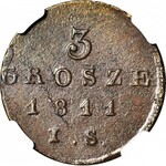 Księstwo Warszawskie, 3 grosze 1811 IS