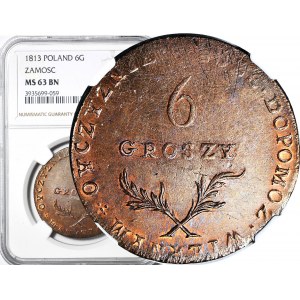 RR-, Oblężenie Zamościa, 6 groszy 1813, WZORCOWY