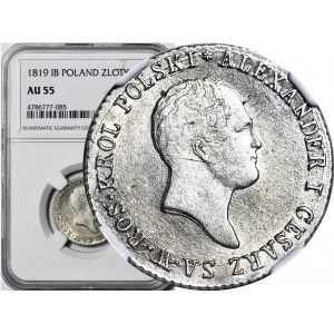 Królestwo Polskie, Aleksander I, Złotówka 1819, rzadka, mennicza