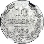 Królestwo Polskie, 10 groszy 1835, rzadszy rocznik