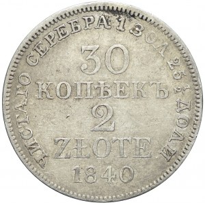Zabór Rosyjski, 2 złote = 30 kopiejek 1840, Warszawa