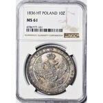 Zabór Rosyjski, 10 złotych = 1 1/2 rubla 1836, NG, Petersburg, mennicze