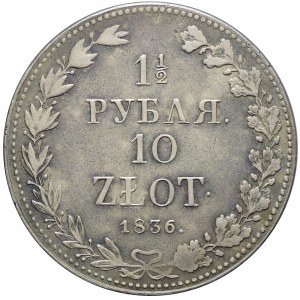 Zabór Rosyjski, 10 złotych = 1 1/2 rubla 1836, Warszawa