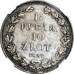 Zabór Rosyjski, 10 złotych = 1 1/2 rubla 1837, NG, Petersburg, niski nakład, piękne