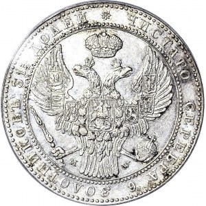 Zabór Rosyjski, 10 złotych = 1 1/2 rubla 1837, MW, Warszawa, piękne