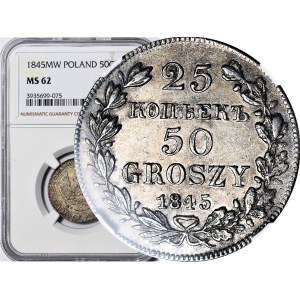 R-, Zabór Rosyjski, 50 groszy = 25 kopiejek 1845, Warszawa