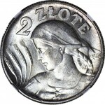 2 złote 1925, Żniwiarka, kropka po dacie (Londyn)