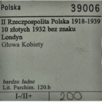 4 szt. 10 zł 1932, 1936, 1937, Głowa i Piłsudski