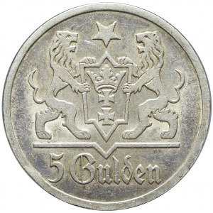 Wolne Miasto Gdańsk, 5 guldenów 1927, Berlin, mennicze