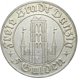 Wolne Miasto Gdańsk, 5 guldenów 1932, Kościół, Berlin