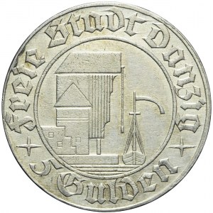 Wolne Miasto Gdańsk, 5 guldenów 1932, Żuraw, Berlin