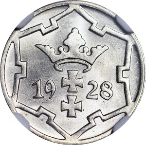 Wolne Miasto Gdańsk, 5 fenigów 1928, mennicze, rzadkie