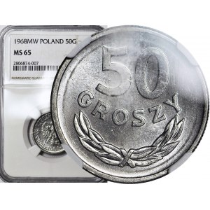 50 groszy 1968, rzadki rocznik, mennicze