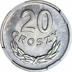 20 groszy 1957, najrzadszy rocznik, kropka blisko, mennicze